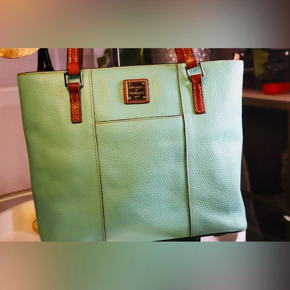 VGT Dooney & Bourke Pebble Leather Tote~Jade
